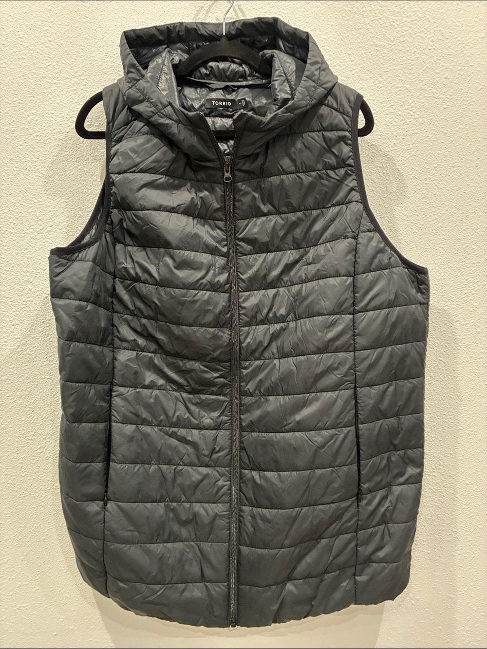torrid Hooded Quilted Puffer Vest - Black